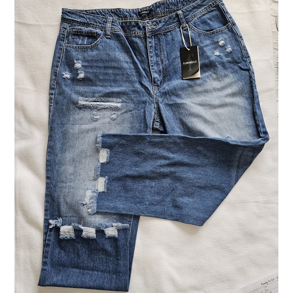 Flamingals Ladies‎ Jeans Distressed 2xl Nwt